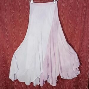 POLO RALPH LAUREN Pink Soft Pastel Silk Tie-Dye Zip Skirt Women's NWOT